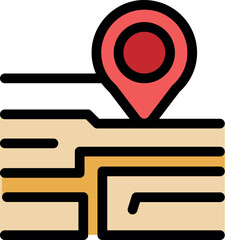 Poster - location pin pointing place on digital map, symbolizing navigation and route planning