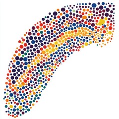Aufkleber - Colorful Abstract Pattern Resembling a Rainbow Created With Vibrant Dots in Various Sizes and Hues