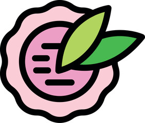 Poster - Eco label with green leaves symbolizing natural, organic, and sustainable products or practices
