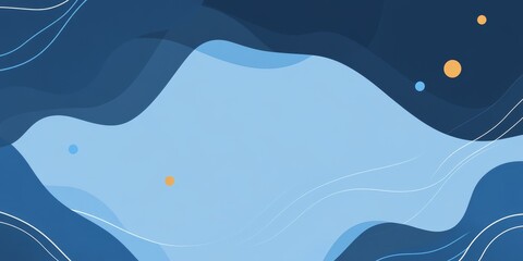 Aufkleber - Colorful Abstract Design Featuring Flowing Shapes and Circles Against a Deep Blue Background, Perfect for Modern Art Projects and Creative Presentations