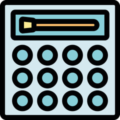 Poster - Electronic calculator is displaying result of mathematical operations, featuring twelve buttons for input