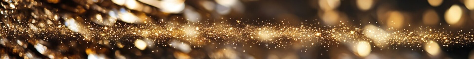 Poster - Sparkling Golden Dust Fills the Air During an Evening Celebration in a Festive Atmosphere With Twinkling Lights and Joyful Energy