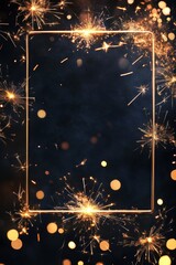 Poster - Sparkling Party Frame With Festive Lights and Bokeh Effect for Celebration Moments at Night