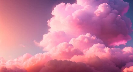 Wall Mural - Illuminated Clouds A texture image of a soft dreamy gradient resembling a sky full of colorful clouds that are lit up from within animation 4K