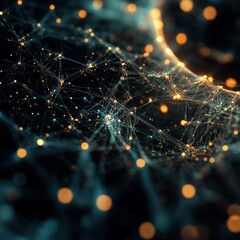 Aufkleber - Exploration of Digital Networks Showcasing Interconnected Points of Light in a Futuristic Design