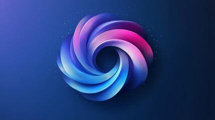 Poster - Colorful Spiral Logo Design With Vibrant Blue and Pink Hues in a Modern, Abstract Style, Set Against a Dark Background for a Sleek Look