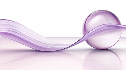 Poster - Futuristic Design Featuring AI Systems with Smooth Purple Waves and Sphere