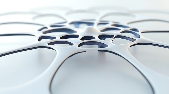 Abstract  D Spiral Design  White Organic Structure