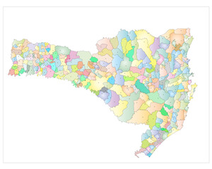  Mapa geográfico com divisas das cidades de santa catarina 