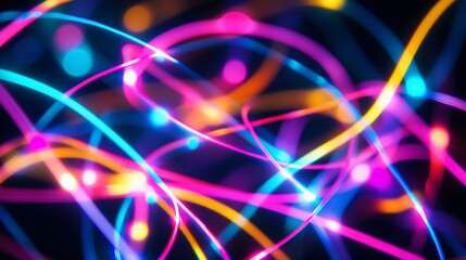 Poster - Colorful abstract light trails creating a vibrant, dynamic composition.