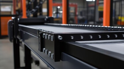 Poster - An automation conveyor system featuring closeup shots of products being analyzed by a series of automated checkweighers complete with a background of hightech machinery.