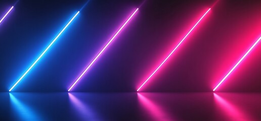 Poster - Neon diagonal lines create a vibrant, modern backdrop for visuals.