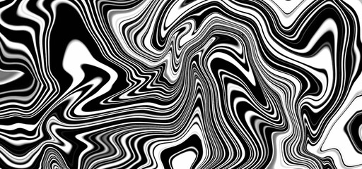 Aufkleber - Abstract black and white fluid art swirls effect liquid marble vector illustration. Smooth elegant black satin texture. Luxurious marble background design. Abstract Monochrome Fluid Marble Pattern.