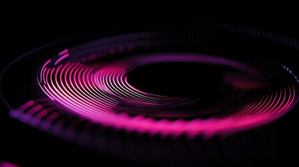 Poster - Abstract circular design with vibrant pink and purple lines.