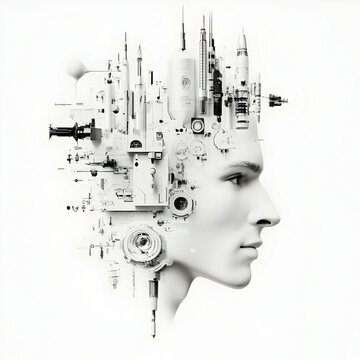 Futuristic Cityscape Mind 3D Illustration