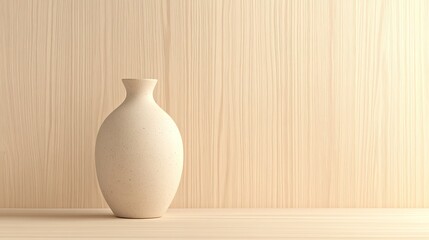 Poster - scandinavian vase on light wooden surface with copy space