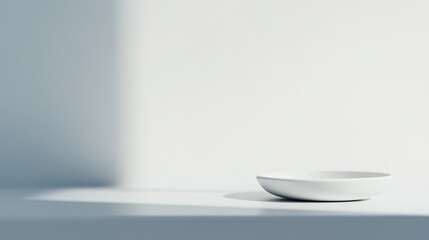 Poster - close-up of product on white surface with clean and minimalistic background and ample copy space