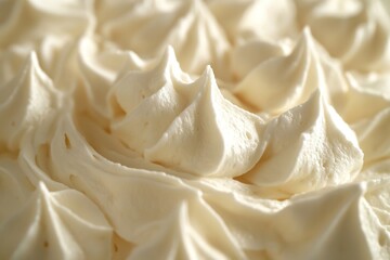 Poster - close-up of whipped cream texture forming soft peaks under diffused natural light