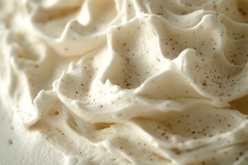 Poster - close-up of whipped cream texture forming soft peaks under diffused natural light