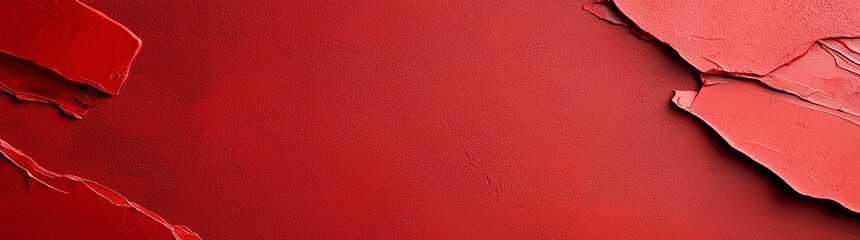 Poster - Vivid red abstract background with textured, peeling layers. Ideal for artistic designs, creative projects, and modern aesthetics showcasing bold color and unique texture.