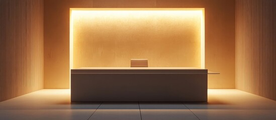 Poster - minimalistic home office setup featuring effective rim lighting and spacious area suitable for text 