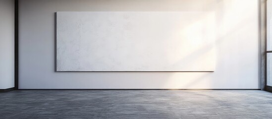 Poster - minimalistic interior space featuring a blank wall ideal for artwork and text display in a modern se