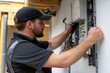 © Oleksandr - Installer sets up alarm system in residential location for enhanced security