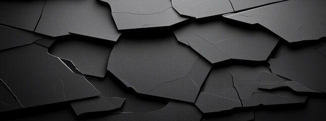 Poster - Dark geometric abstract background with cracked surface