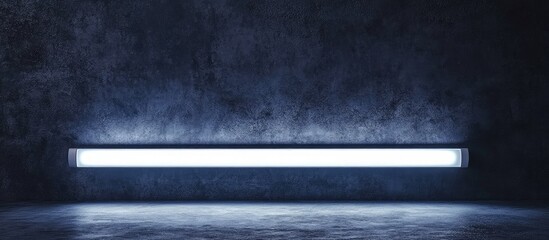 Poster - handheld fluorescent lamp replacement e commerce showcase with space for custom text on dark texture