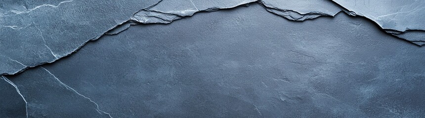 Poster - Close-up of textured slate surface with overlapping layers, showcasing natural patterns and dark hues