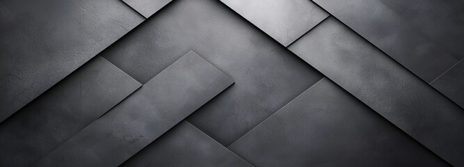 Poster - Abstract geometric background with overlapping dark gray metallic panels, creating a modern and sleek design