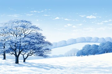 Poster - Pale blue background enhances visual contrast with composition elements for a harmonious palette
