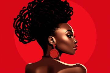 Poster - Stylized silhouette of a person or object in bold primary color against a soft background