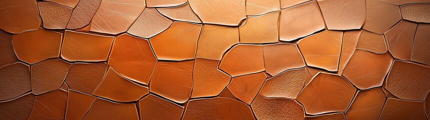 Poster - Close-up abstract image of an architectural textured wall with irregular, honeycomb-like patterns in warm brown tones, creating a modern organic aesthetic perfect for design and ba