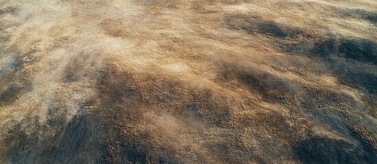 Poster - Aerial view of expansive rural landscape showcasing fields with texture and natural hues ideal for text overlay or design projects