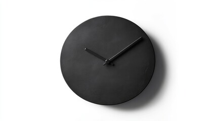 Poster - minimalist black wall clock design with simple lines and a modern aesthetic on a clean white backgro