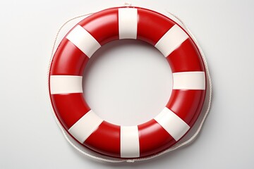 Poster - Minimalist design featuring a life preserver in two colors against a light gray background