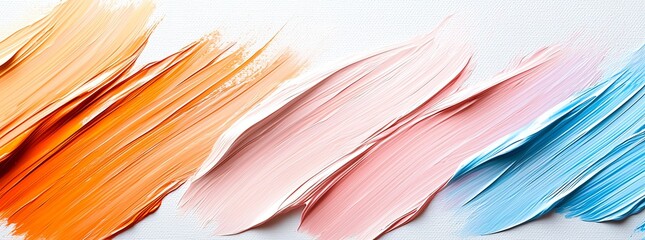 Poster - Vibrant abstract brush strokes in warm to cool tones create a dynamic composition. Perfect for design projects seeking a modern and artistic flair with a splash of color.
