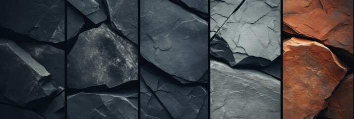 Poster - Natural stone background featuring varied textures and shades for creative projects