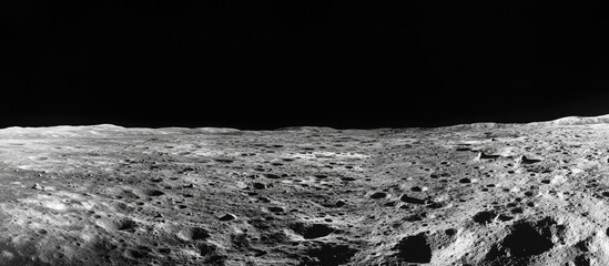 Poster - High resolution lunar landscape image with clear space for text and detailed view of the Moon's surface features.