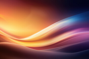 Poster - Colorful abstract waves blend together in a serene gradient at twilight