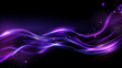© ihalilyp - Vibrant purple luxury light wave lines with lighting effect on black background