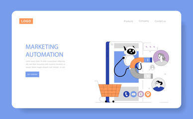 Poster - business process automation. flat vector illustration