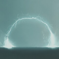 Canvas Print - Arc of lightning striking ground.