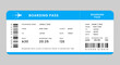 © StarTemplate - Boarding pass template. Realistic airline ticket design with passenger name. Vector illustration