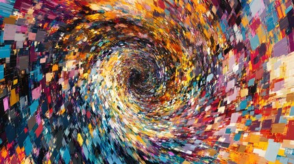 Poster - Dynamic swirling colors and patterns abstract art digital composition vibrant energy close-up view visual experience