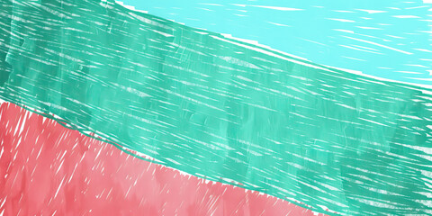 Poster - Abstract Composition in Teal, Light Blue, and Coral Pink