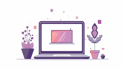 Modern Laptop Icon Vector Flat Design Illustration for Web and Print Projects