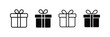© worxmofijul - Gift box icon set. Surprising gift box, Gift wrapping simple black style symbol sign for apps and website, vector illustration.