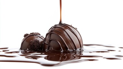 Wall Mural - Melted Chocolate Truffles - Luxurious Indulgence